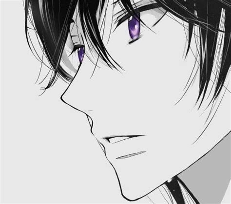 Anime Boy With Black Hair And Purple Eyes