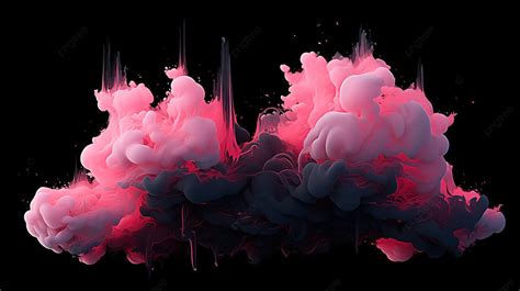 An Explosion Of Pink And Black Smoke Background 3d Abstract Art 3d