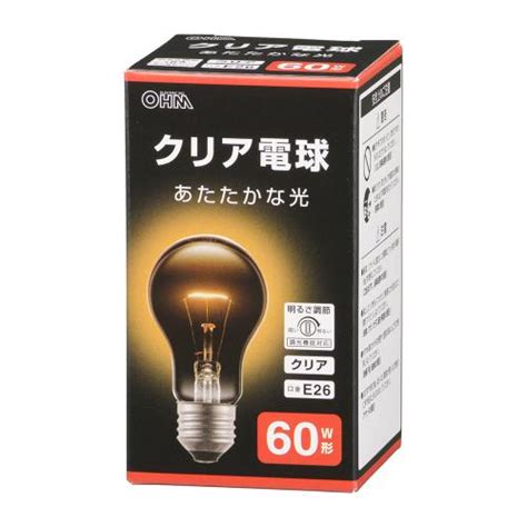 デンキチ公式通販サイト 埼玉県下ナンバーワン家電量販店 オーム電機 Ohm 白熱電球 E26 60w形 電球色 クリア Lb D5660cn