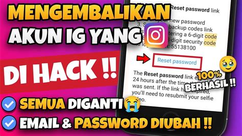 KENA HACK Cara Mengembalikan Akun Instagram Yang Di HACK PHISING