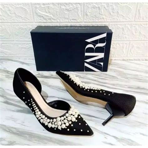 Jual Sepatu Zara Zr 195 Pearl Heels Mutiara Shopee Indonesia