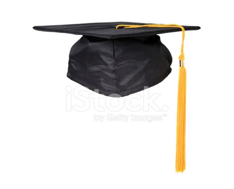 Black Graduation Cap With Yellow Tassel Stock Photo | Royalty-Free ...