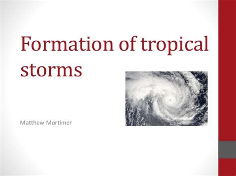 Formation of Tropical Storms