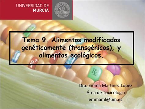 PPT Tema 9 Alimentos Modificados Gen Ticamente Transg Nicos Y