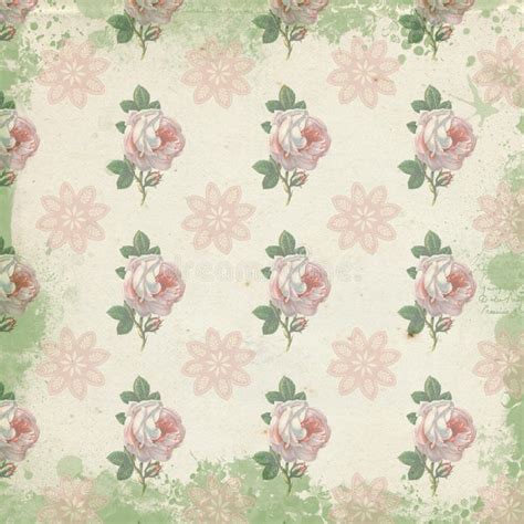 Vintage Digital Paper Background Texture Shabby Chic Cottage Roses