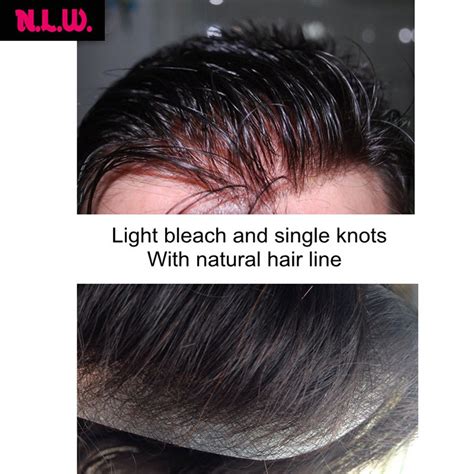 Nlw Human Hair Toupee For Men Hair Replacement System Gents Hair Piece