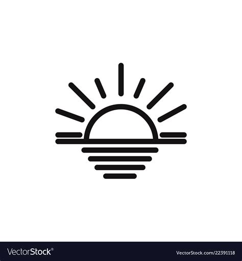 Sunset icon Royalty Free Vector Image - VectorStock