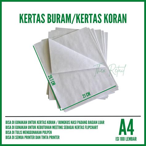 Jual Kertas Buram A Isi Lembar Kertas Flipchart Kertas Koran