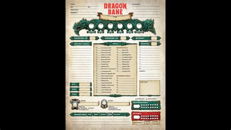 Filling Out The Dragonbane Character Sheet YouTube