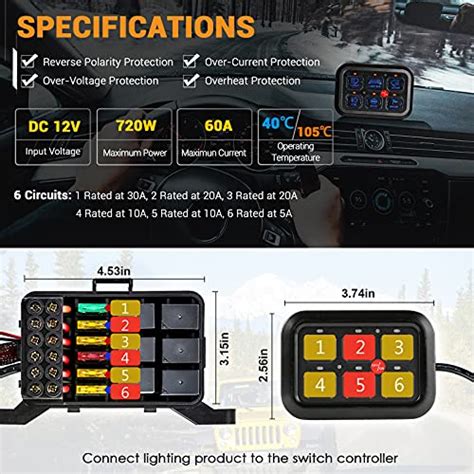 Auxpower Gang Switch Panel With Electronic Relays Automatic Dimmable