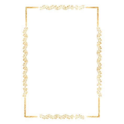 Gold Floral Border Frame For Wedding Invitation, Gold Floral Border ...