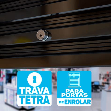 Fechadura Para Porta De Enrolar Stam 1201 Trava Tetra Inox FECH 1201