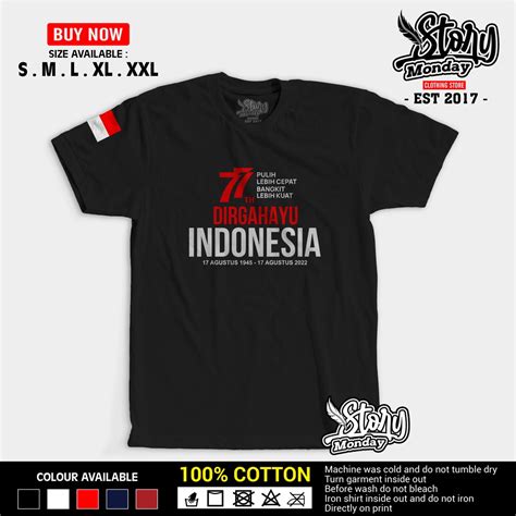 Jual Baju Tshirt Kaos Dirgahayu Republik Indonesia HUT RI Ke 77 Th 17