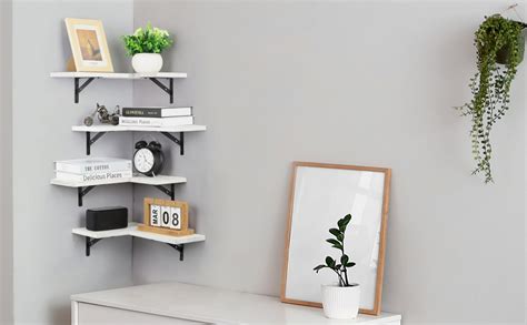 Amazon Ybing Corner Wall Shelf Set Of Wood Corner Floating