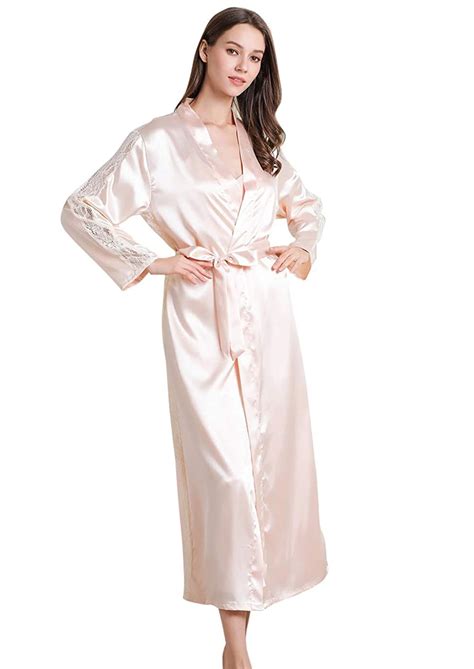 2 Piece Women Satin Nightgowns And Robe Set Sexy Silk Slip Dress