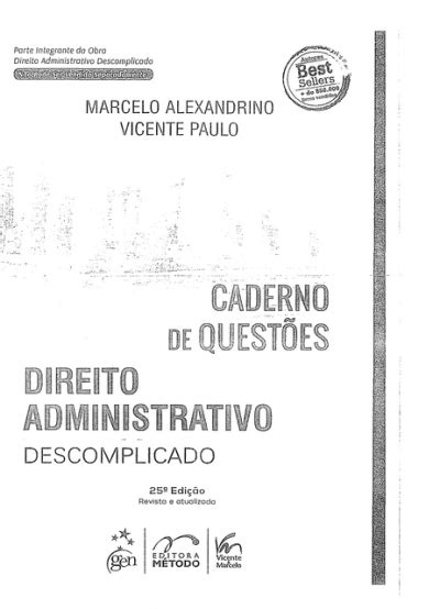 Caderno de Questões Direito Administrativo Descomplicado 2017