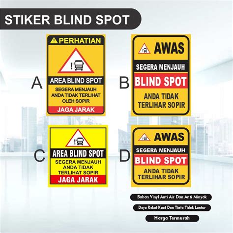 Jual Stiker Blind Spot Kendaraan Bermotor Sticker Mobil Safety