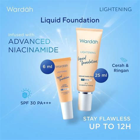 Jual Wardah Lightening Liquid Foundation Ml Alas Bedak Wardah