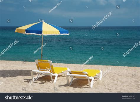 Photo Two Chairs Beach Umbrella On Stock Photo Shutterstock