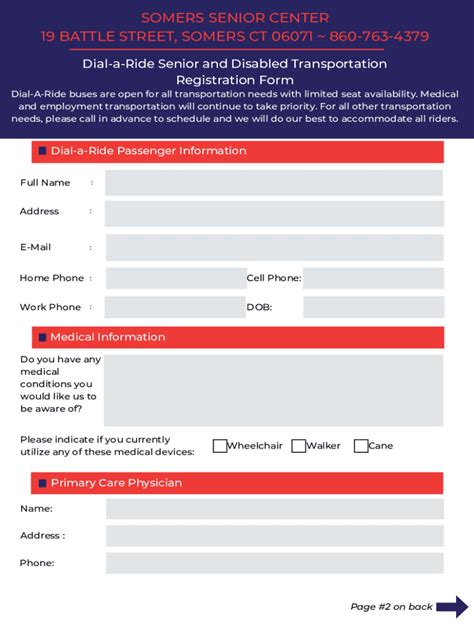 Fillable Online Dial A Ride Registration Form Fax Email Print Pdffiller