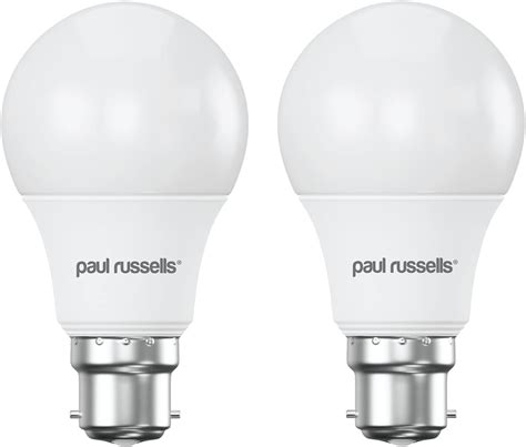 Paul Russells Led Gls Lights Bayonet Cap B22 50w Equivalent 8watt 600lm Led Bulbs 2700k