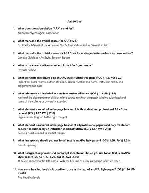 Test Apa Style Knowledge Answers What Does The Abbreviation Apa