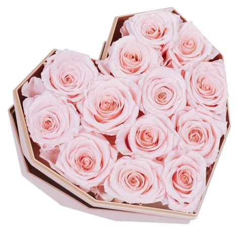 Preserved Pink Rose In Pink Heart Box