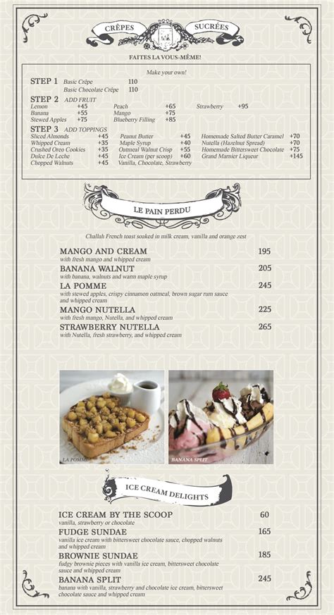 Menu – La Creperie