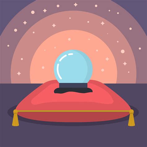 Flat Fortune Teller Crystal Ball Vector 187134 Vector Art At Vecteezy