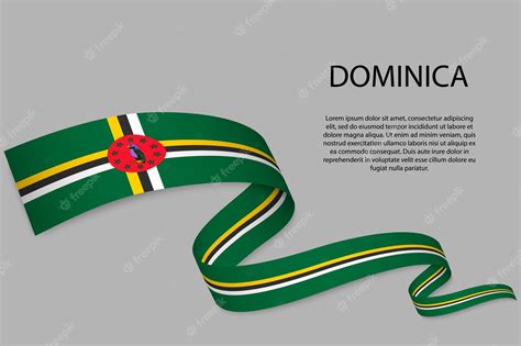 Premium Vector Waving Ribbon Or Banner With Flag