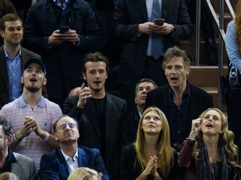 Liam Neeson and Sons at Hockey Game March 2016 | POPSUGAR Celebrity