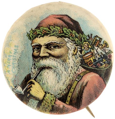 Hakes 19th Century Santa With Pipe Smoke Enclosing A Merry