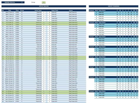 Knockout Tournament Template Excel Spreadsheet For League Schedule ...