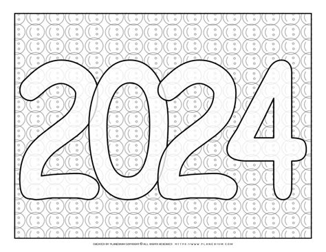 New Year Cake 2023 Coloring Page Planerium