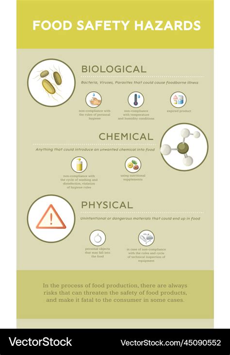 Food Safety Hazards Infographics Royalty Free Vector Image