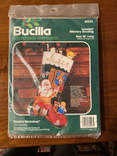 Bucilla Christmas Heirloom Santas Workshop Felt Stocking Kit EBay