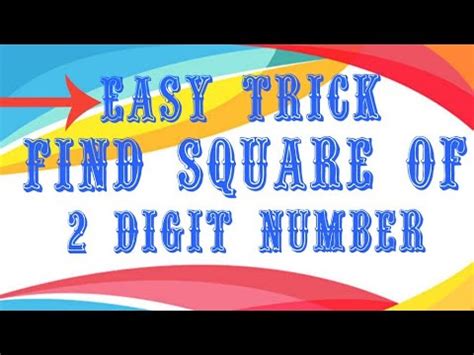 Easy Trick To Find Square Of Two Digit Number YouTube