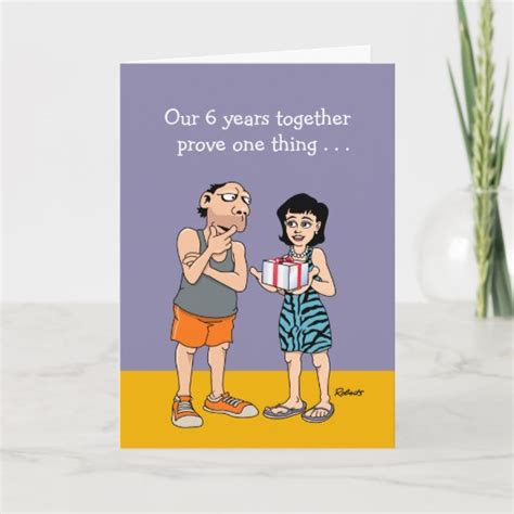 Funny 6th Wedding Anniversary Card Au