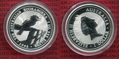 Australien Australia 1 Dollar Kookaburra Australien 1 Unze Silber 1998