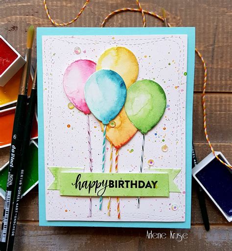 Knipoog Creations Watercolor Birthday Card