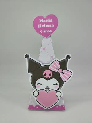 Caixinha Piramide Personalizado Kuromi Rosa Desmontado Compre