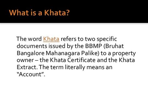 What is Khata Certificate and Khata Extract in Bangalore