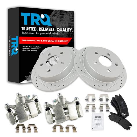 TRQ Rear Brake Calipers Ceramic Pads Drilled Rotors For Century Regal