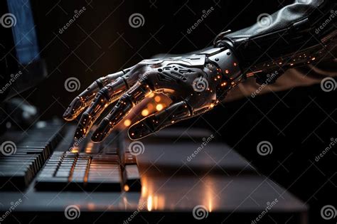 Artificial Intelligence Robot Hand Typing A Keyboard On A Laptop