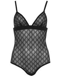 Gucci Gg Tulle Bodysuit In Black Lyst UK