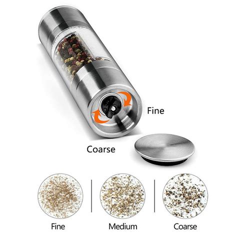 2 In 1 Manual Stainless Steel Salt And Pepper Grinder Set