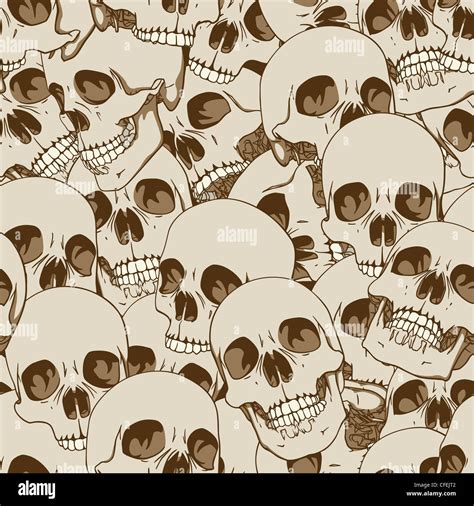 Human Skulls Seamless Background Stock Photo Alamy