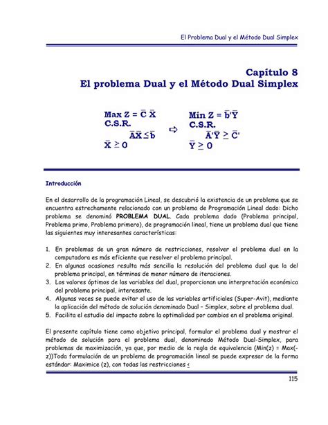 Pdf Capitulo El Probelma Dual Y Metodo Dual Simplex Dokumen Tips