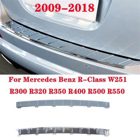 Car Stainless Rear Bumper Protector Trunk Door Plate Cover Trim For Mercedes Benz R Class W251