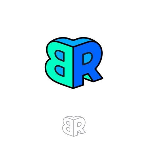 Double R Logo Two Letters Volume Figure Building Vector Image